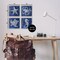 Stupell Industries Sea Life on Abstract Blue 4pc Framed Giclee Wall Art Set Design by Paul Brent